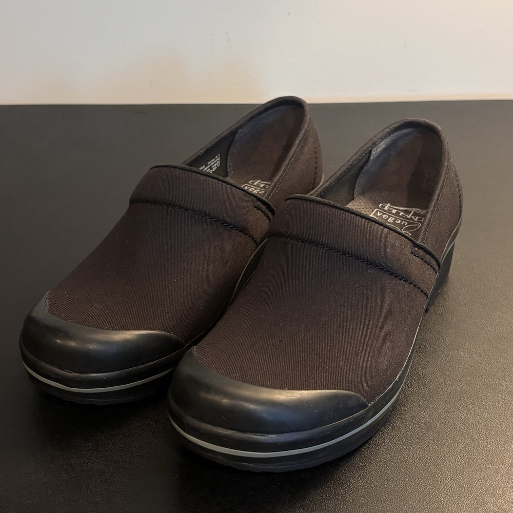 Dansko Womens Volley Clogs Black Vegan Canvas Slip Resistant Shoe EU 41 US 10.5